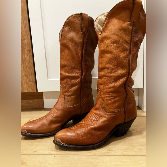 Code West Shoes - Code West Women's Tan Leather Cowboy Boots
